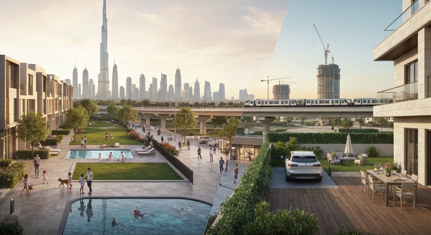 townhouses vs villas in dubai