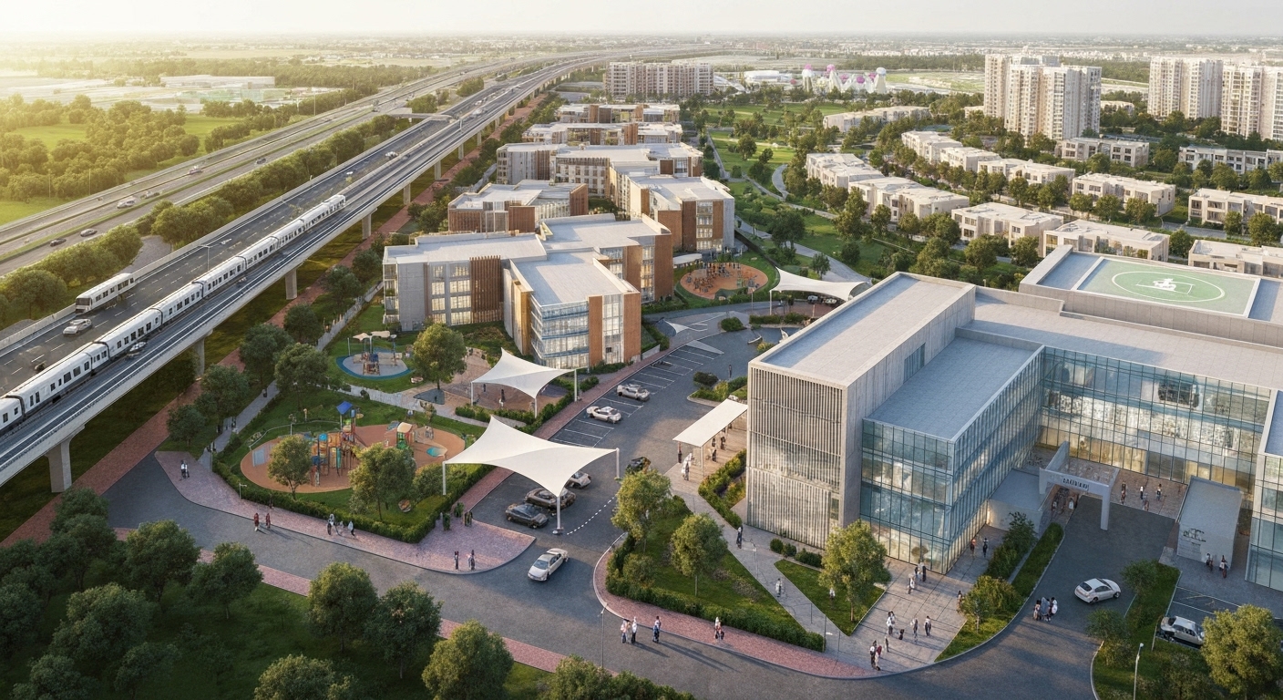 schools and hospitals near Arjan Dubai