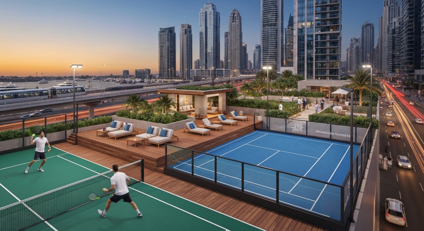 Dubai apartments with tennis and paddle courts