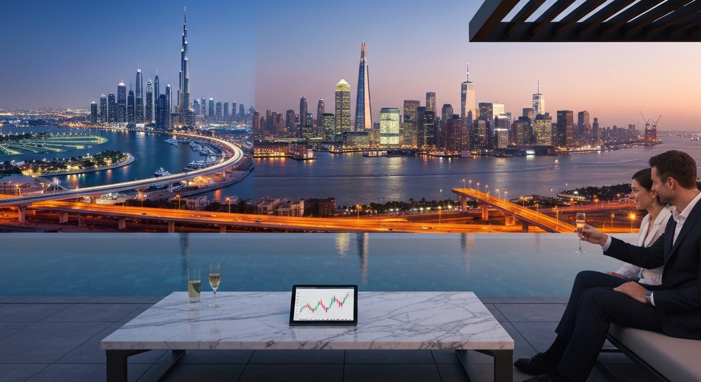 real estate returns in Dubai, London, and New York