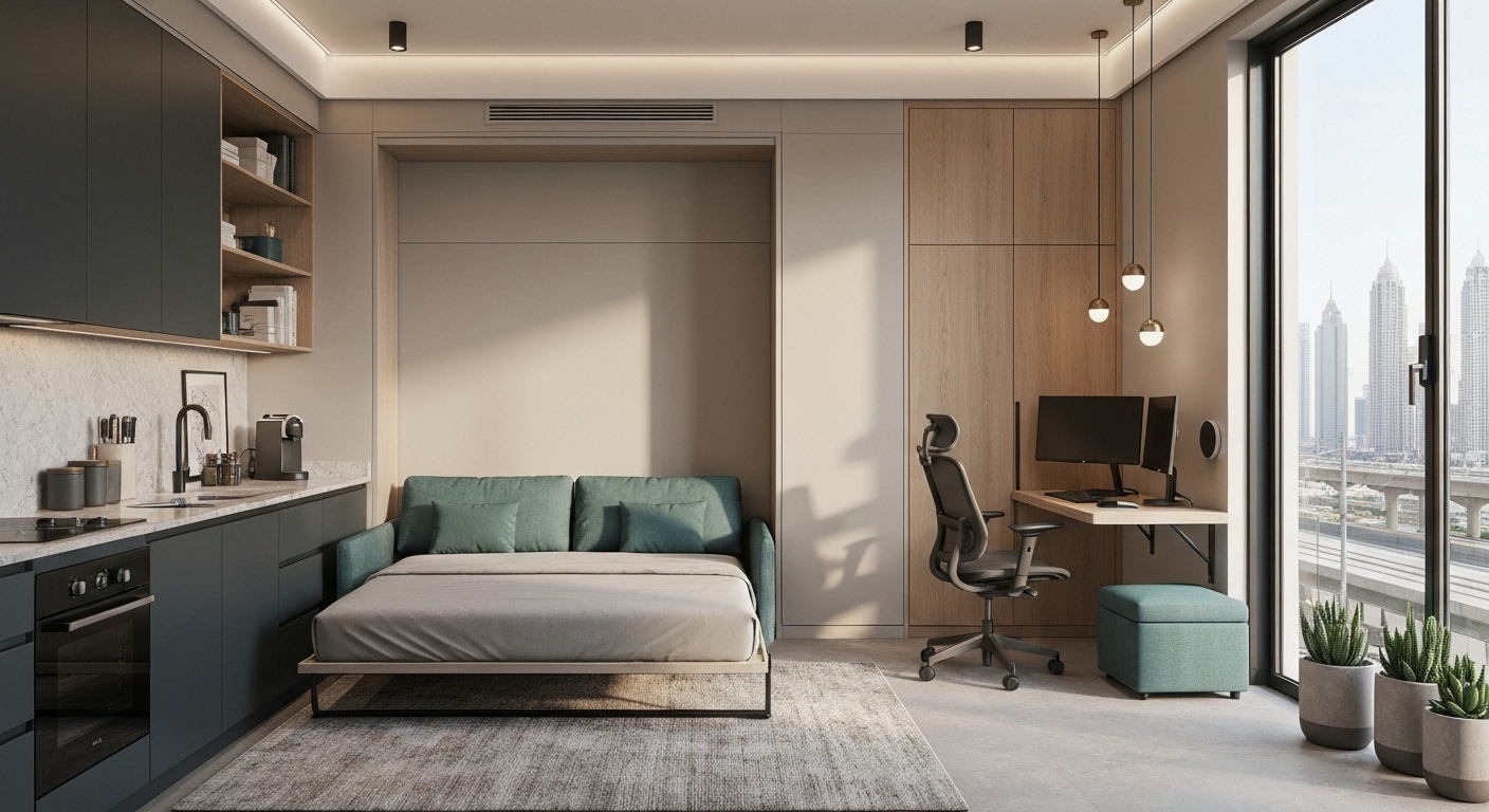 best studio apartment layouts in Dubai for young professionals