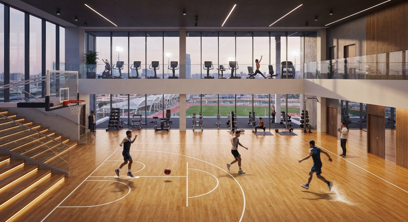 Sportz by Danube with exclusive photos of its basketball court