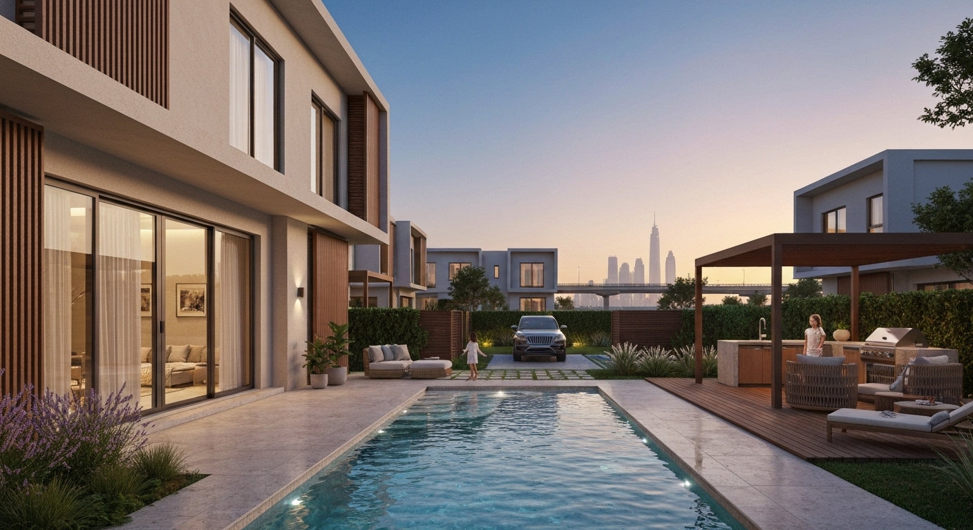 JVC townhouses in Dubai with private pools