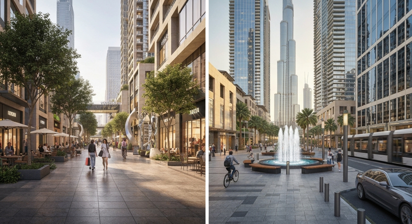 Downtown Dubai vs City Walk: Walkability Score